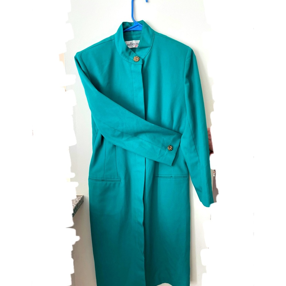 SPECIAL Teal Suitdress by Geoffrey Craig Petites -  80s 90s vintage - SIZE 8
